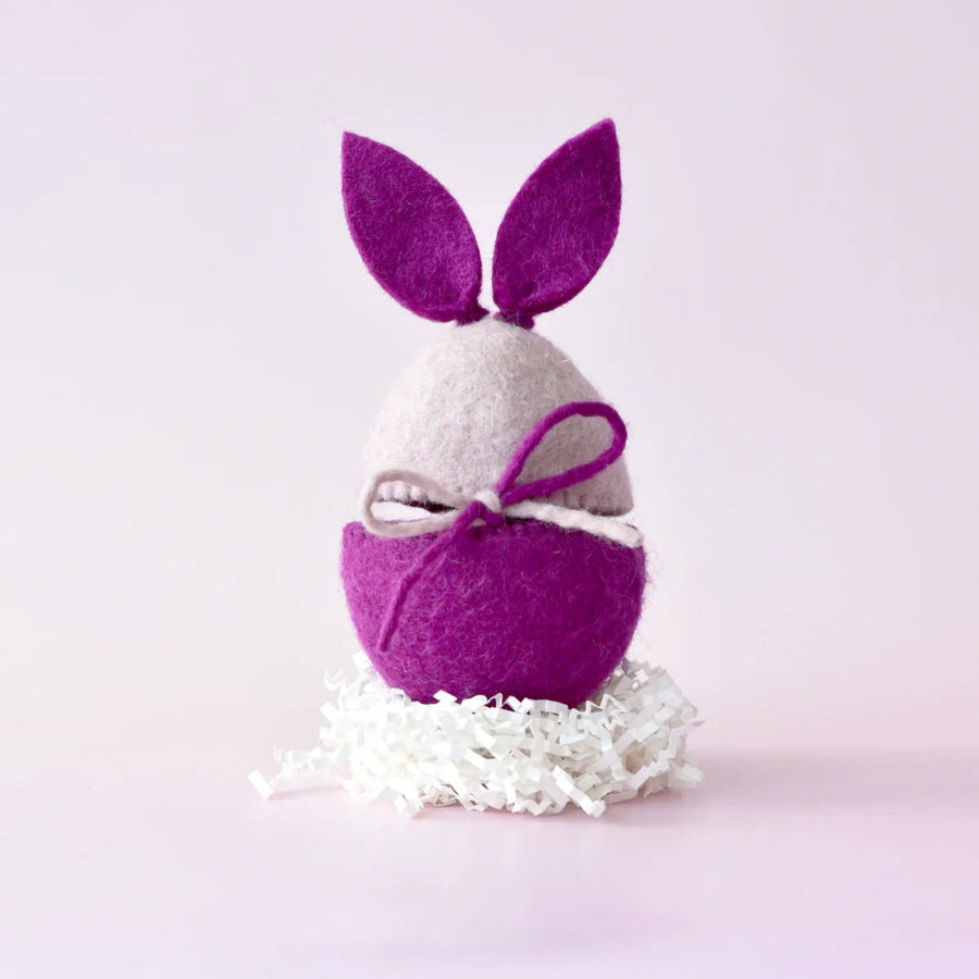 Felt Easter Egg Cover with Bunny Ears (Purple)