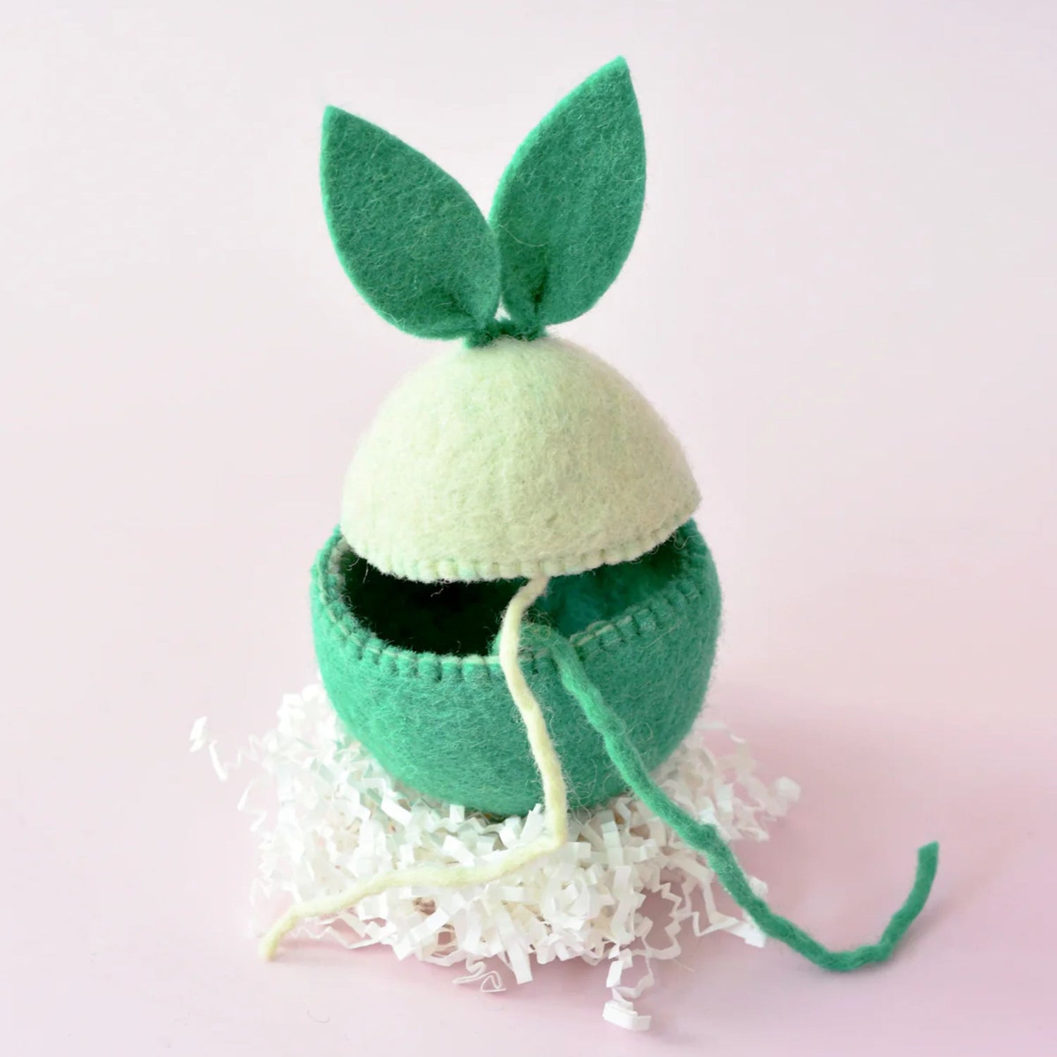 Felt Easter Egg Cover with Bunny Ears (Green)