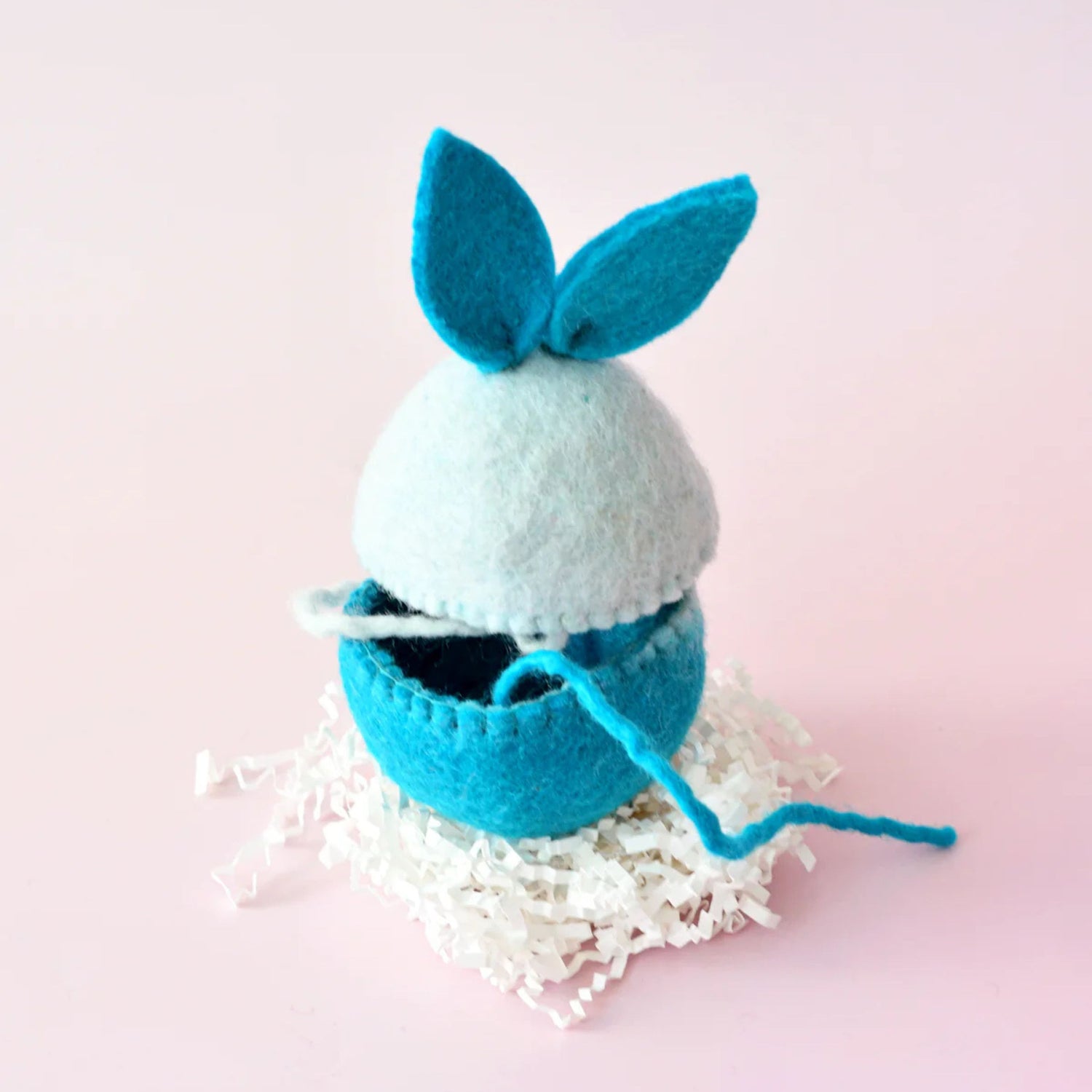 Felt Easter Egg Cover with Bunny Ears (Blue)