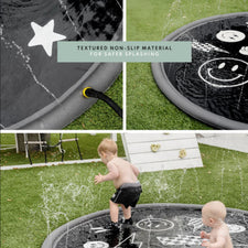 Sprinkler Splash Pad for Kids (Monochrome Smiley)