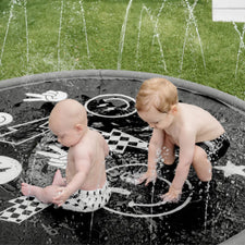 Sprinkler Splash Pad for Kids (Monochrome Smiley)