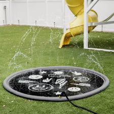 Sprinkler Splash Pad for Kids (Monochrome Smiley)