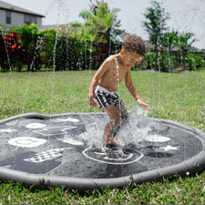 Sprinkler Splash Pad for Kids (Monochrome Smiley)