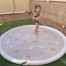 Sprinkler Splash Pad for Kids (Bows & Bloom)