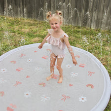 Sprinkler Splash Pad for Kids (Bows & Bloom)