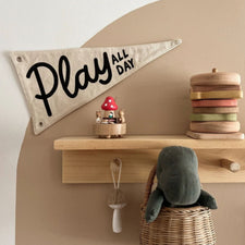 Play All Day Canvas Pennant Flag