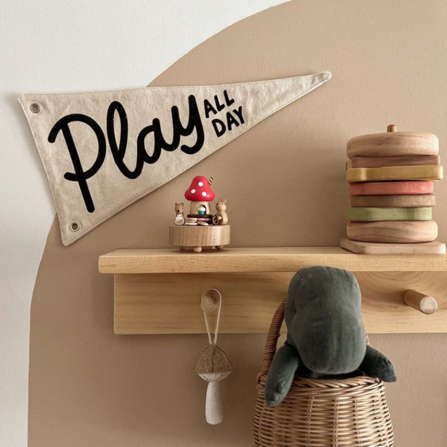 Play All Day Canvas Pennant Flag