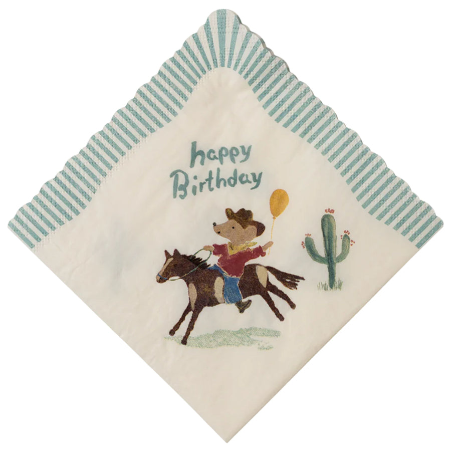 Maileg Happy Birthday Napkin - 20 pcs (Cowboy)