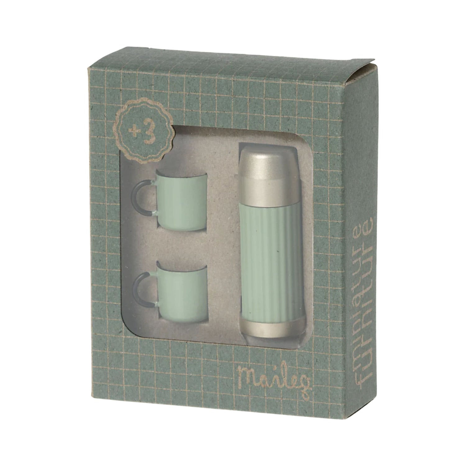 Maileg Thermos and Cups - Mint (Mouse)