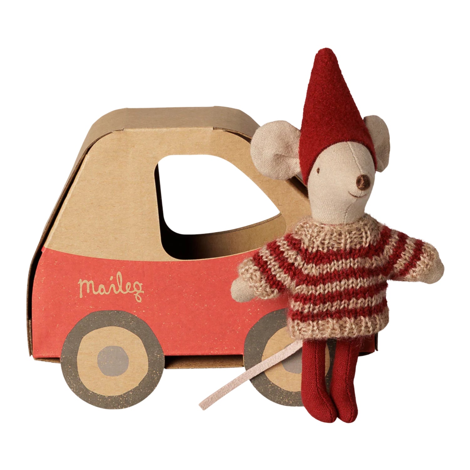 Maileg Christmas Mouse in Car Box (Little Sister)