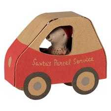 Maileg Christmas Mouse in Car Box (Little Sister)