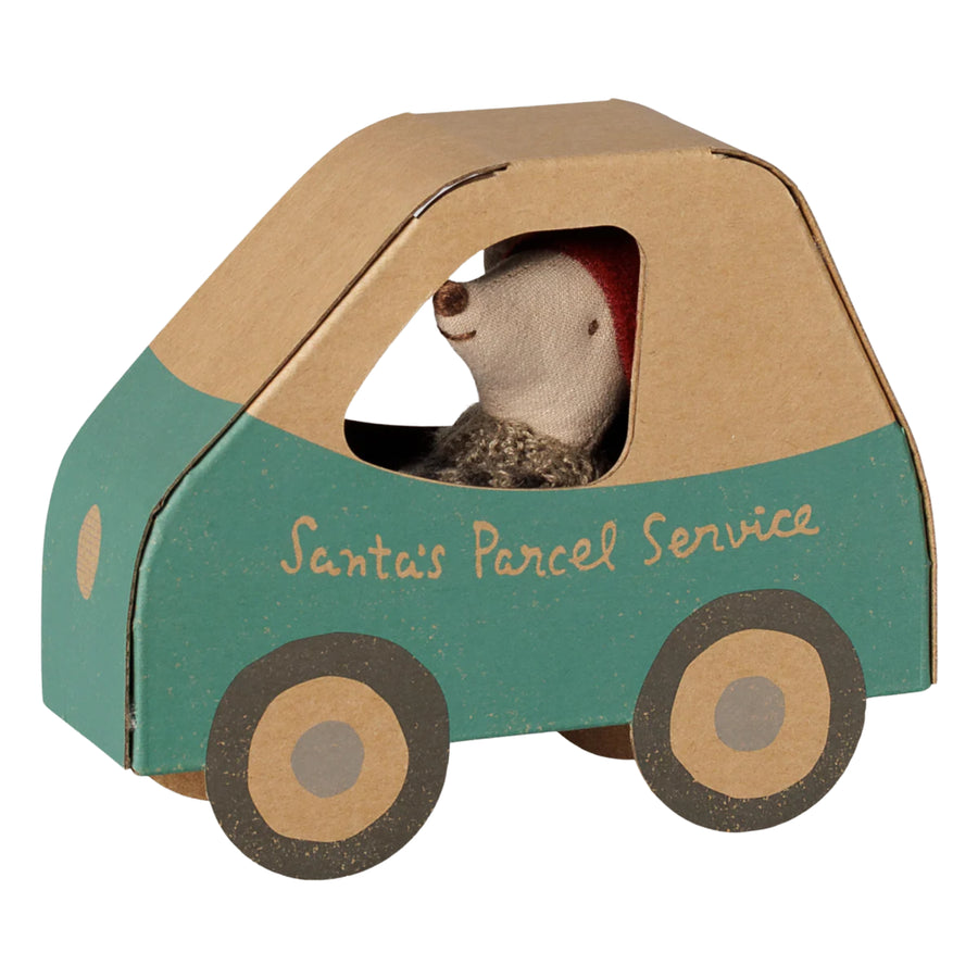 PRE-ORDER Maileg Christmas Mouse in Car Box (Little Brother)