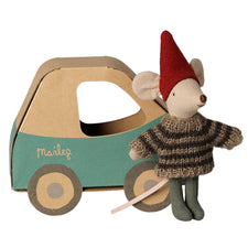 PRE-ORDER Maileg Christmas Mouse in Car Box (Little Brother)