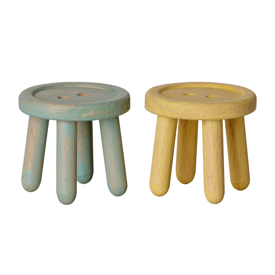 PRE-ORDER Maileg Stool Set - Mint & Yellow (Mouse)