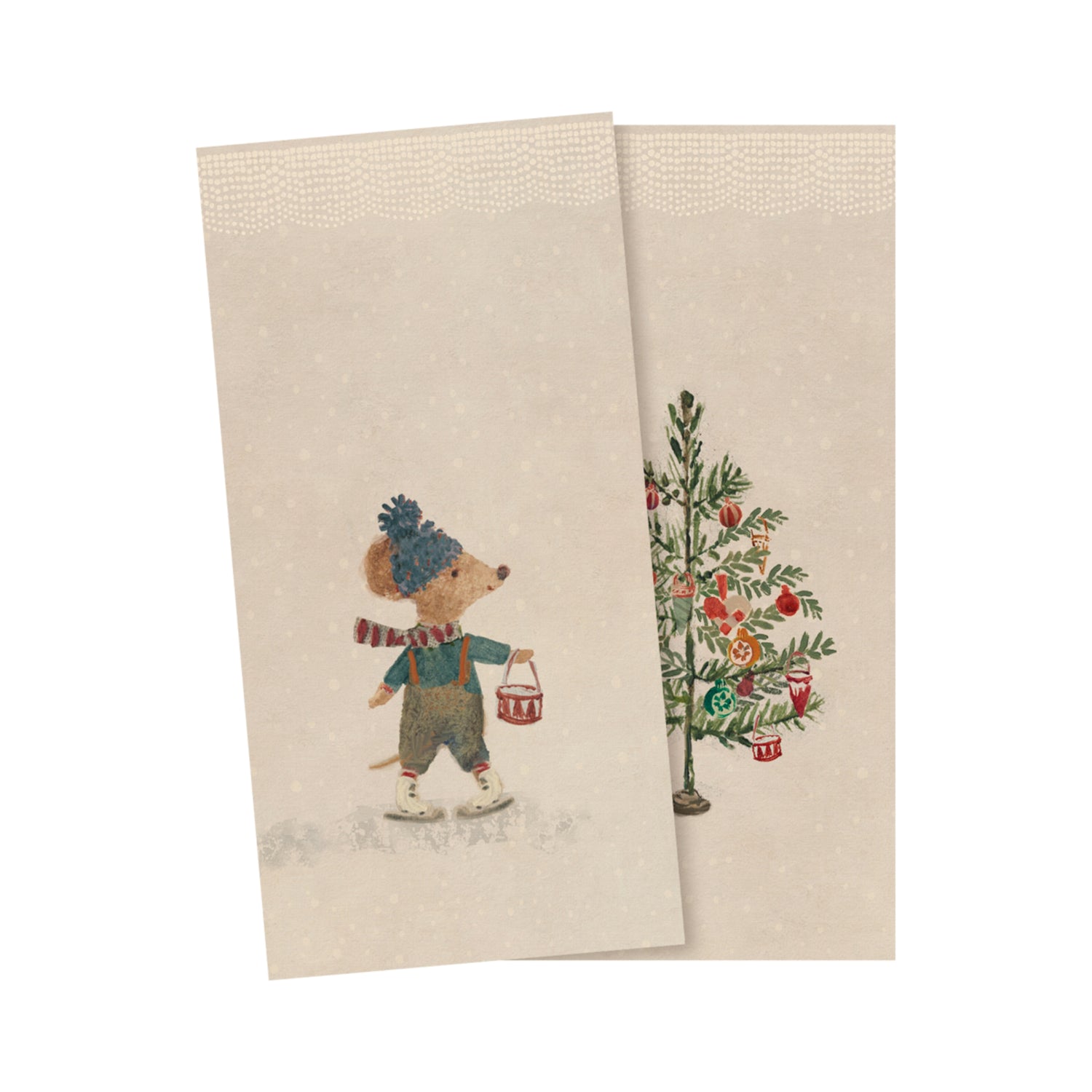 PRE-ORDER Maileg Small Napkins - Christmas Mice (Set of 20)