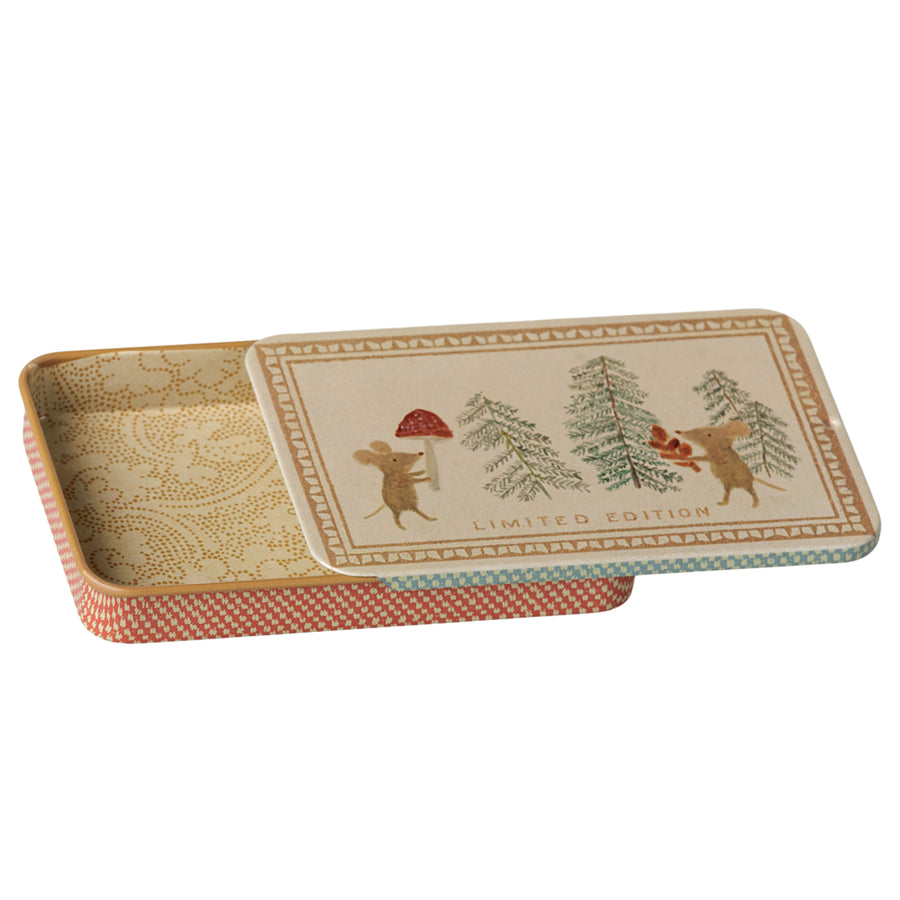 PRE-ORDER Maileg Metal Box with Sliding Lid (Christmas Mice)