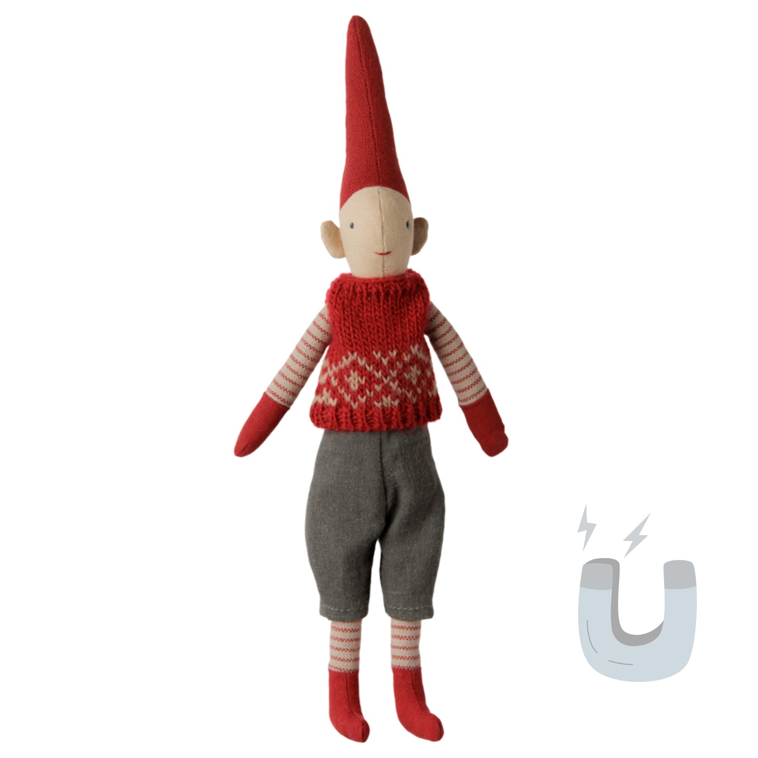 PRE-ORDER Maileg Pixy Boy - Red Knitted Vest (Size 1)