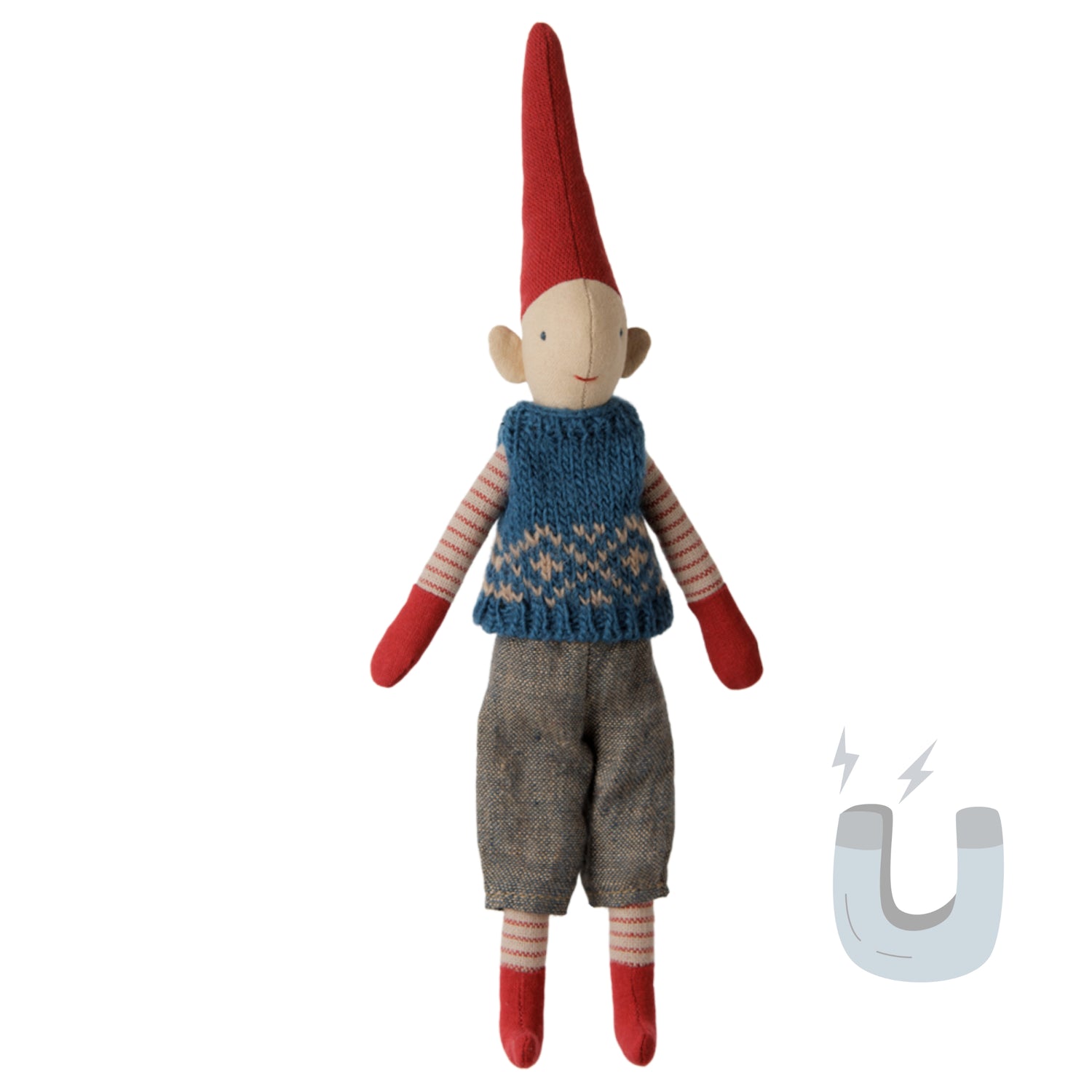 PRE-ORDER Maileg Pixy Boy - Blue Knitted Vest (Size 1)