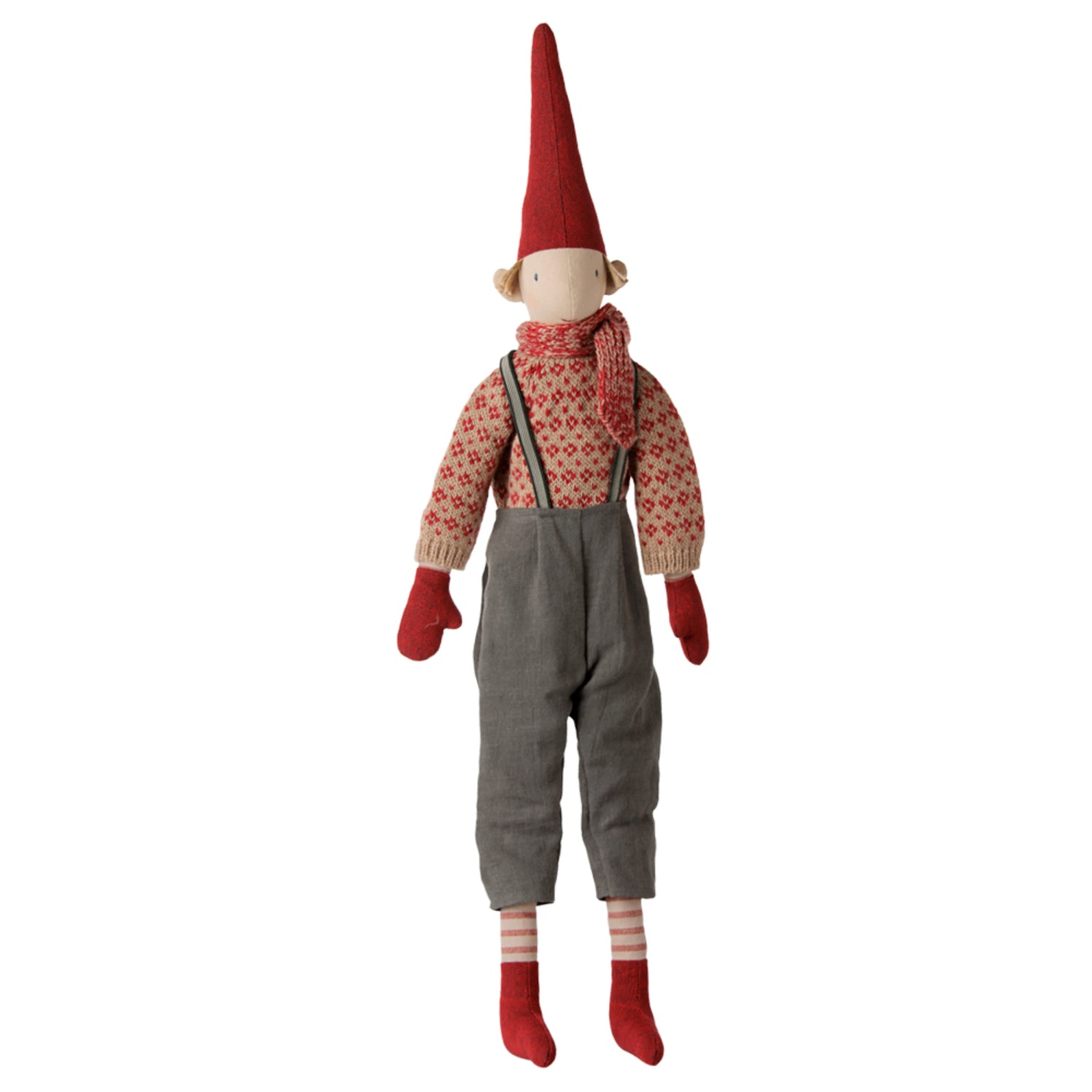 PRE-ORDER Maileg Pixy Boy - Striped Knitted Sweater and Scarf (Size 4)