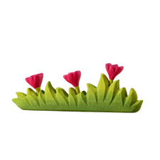 Grass with Pink Flowers (Large) | Wooden Toy