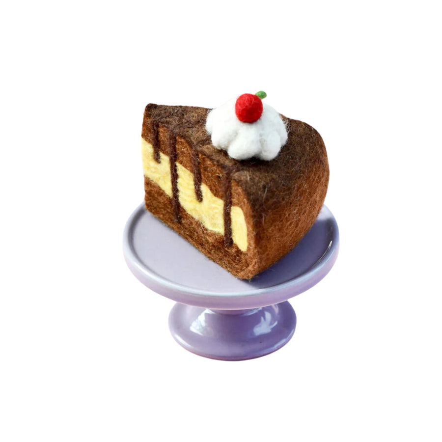 Felt Chocolate Caramel Cake Slice | Play Food