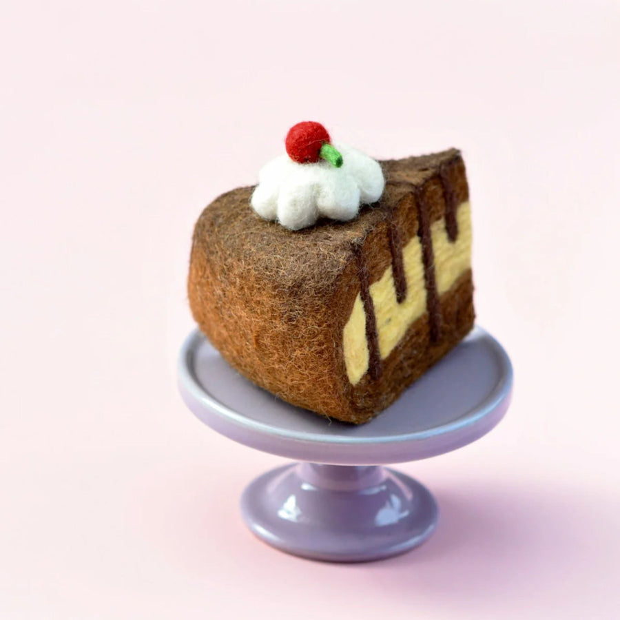 Felt Chocolate Caramel Cake Slice | Play Food