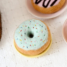 Felt Donut with Blue Vanilla Frosting and Rainbow Sprinkles | Play Food