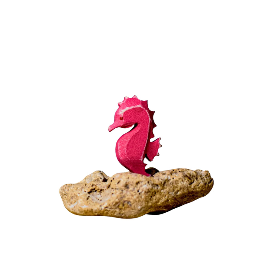 Wooden Seahorse (Red)