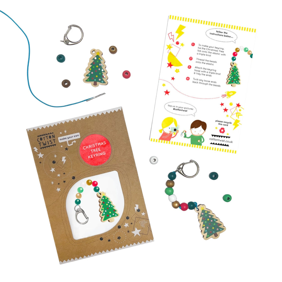 Make Your Own Christmas Tree Keyring | Wooden Craft Kit