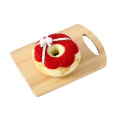 Felt Red Present Donut | Christmas Play Food