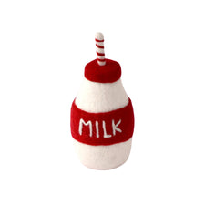 Felt Santa's Milk Bottle with Straw | Christmas Play Food