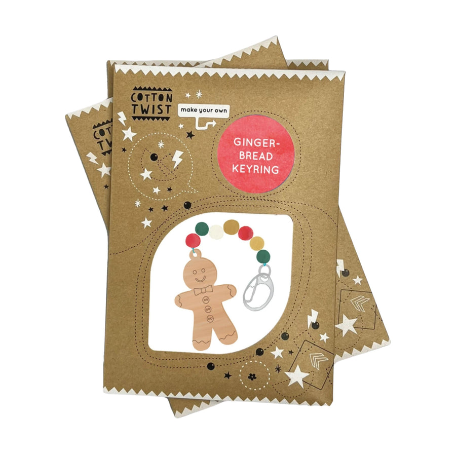 Make Your Own Christmas Gingerbread Character Keyring | Wooden Craft Kit