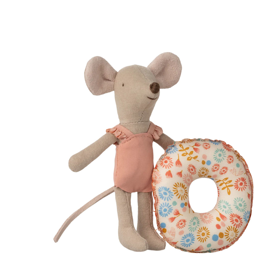 PRE-ORDER Maileg Beach Mouse with Float - Flowers (Little Sister)