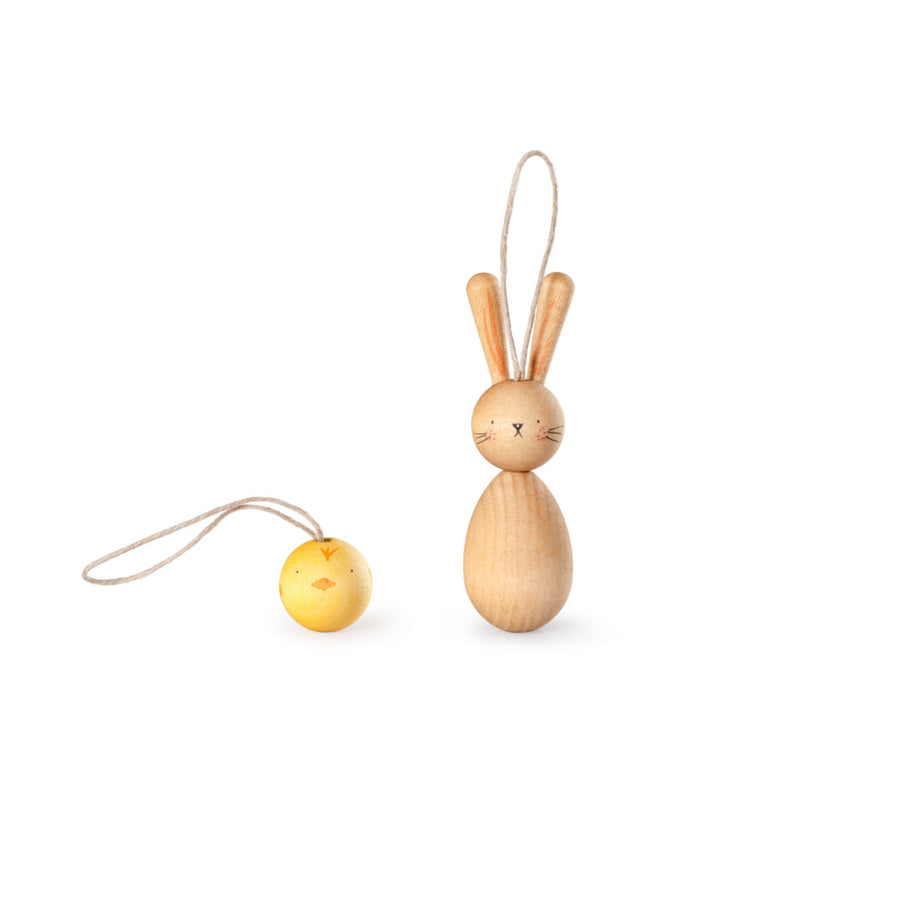 Grapat Wooden Ornament  Set (Hop and Peep)