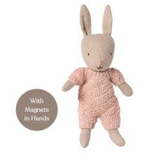 PRE-ORDER Maileg Rabbit Knitted Suit - Sand/Rose (Micro)