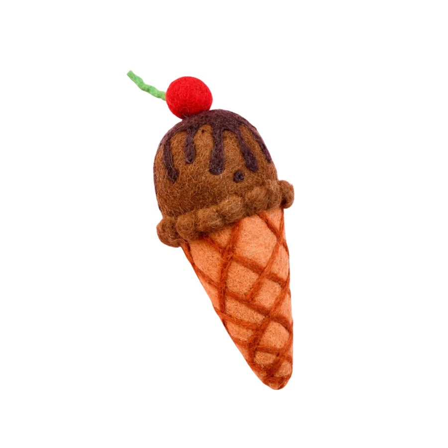 Felt Double Chocolate with Cherry Ice Cream | Play Food