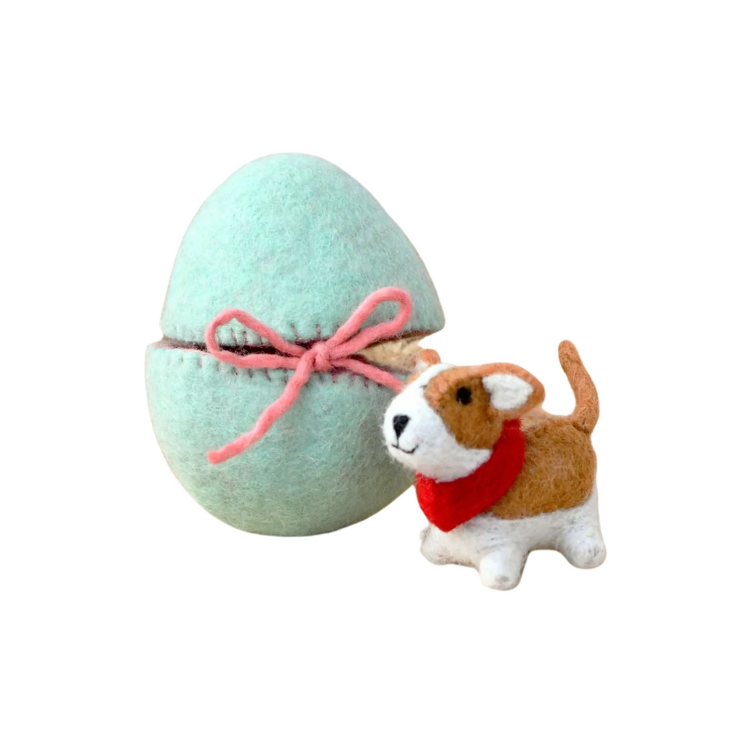 Felt Mint Surprise Egg with Corgi Puppy
