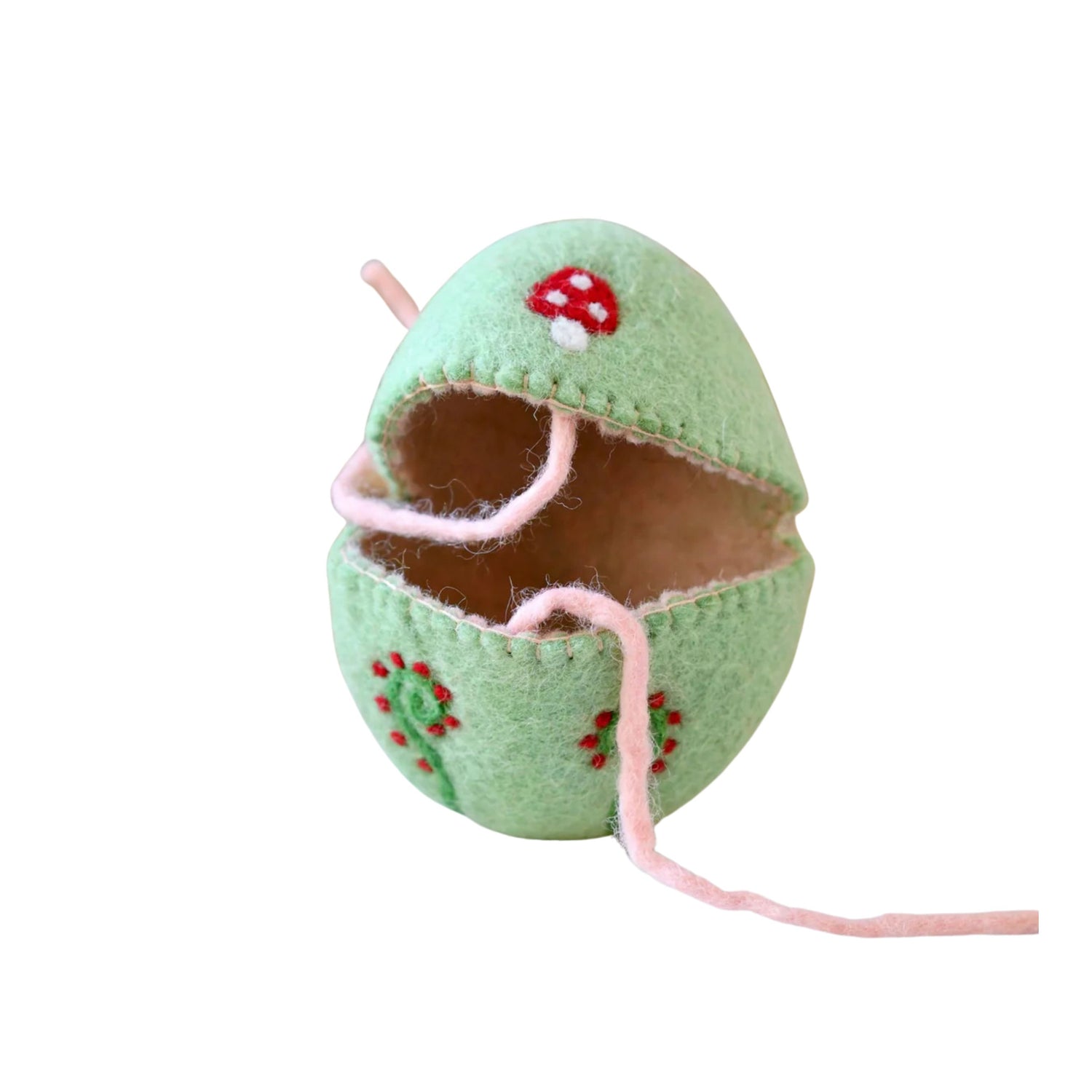 Felt Egg Cover - Green Mushroom Motif