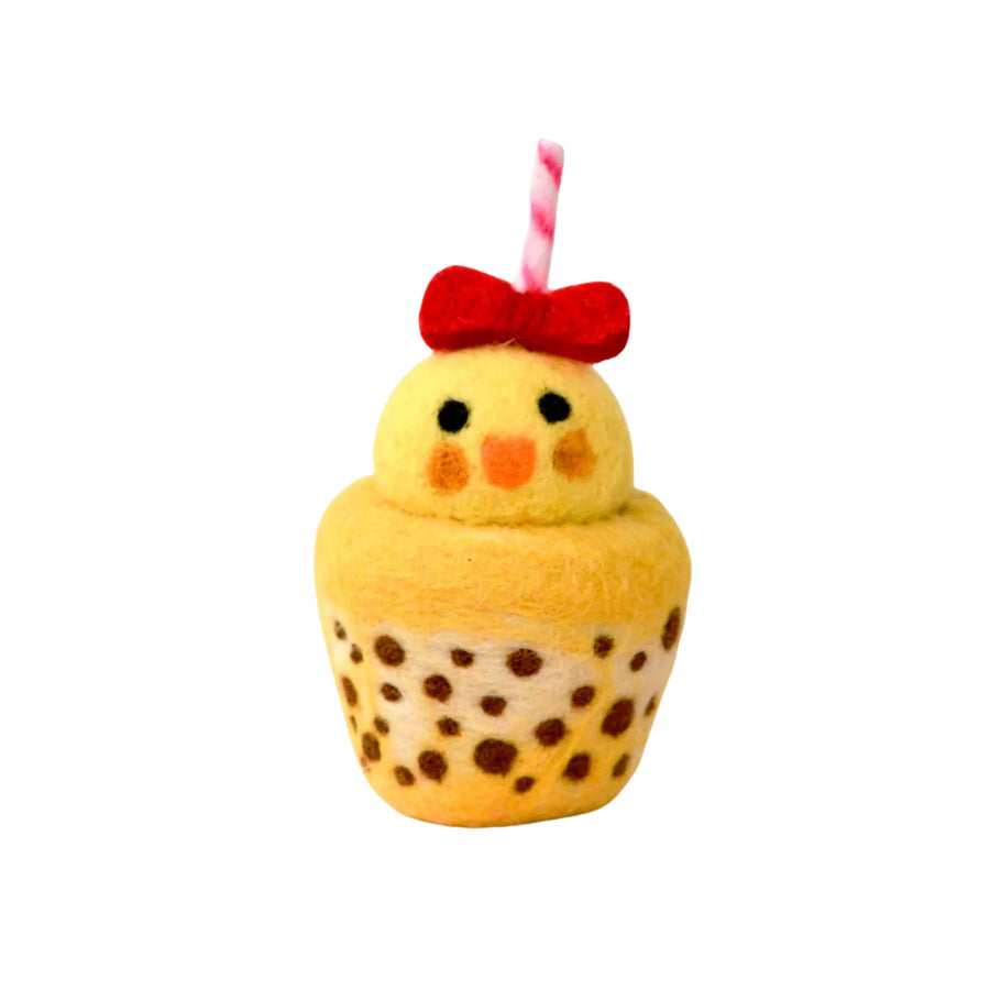Felt Yellow Chick Boba Bubble Tea Drink | Play Food