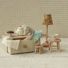 Maileg Dance Mouse in Daybed - Turquoise (Little Sister)