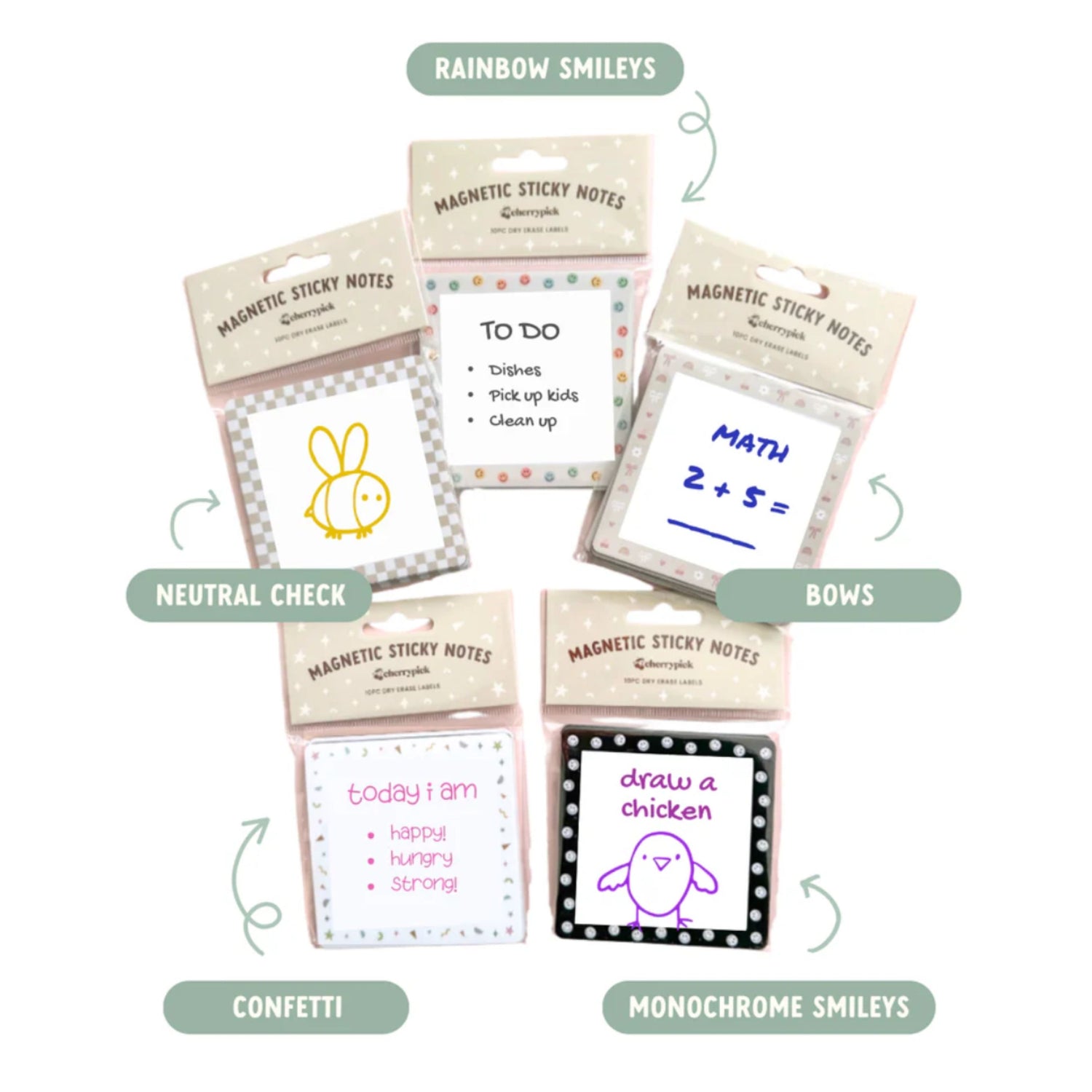 Magnetic Sticky Notes (Bows)