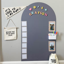 Magic Playwall - Arch Magnetic Wall Decal (Stone Grey)