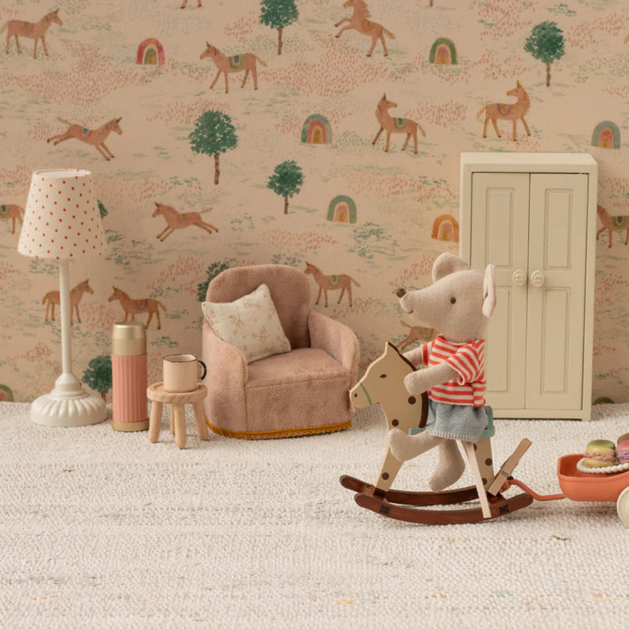 PRE-ORDER Maileg Vintage Floor Lamp - Sand, Red Polka Dots (Mouse)