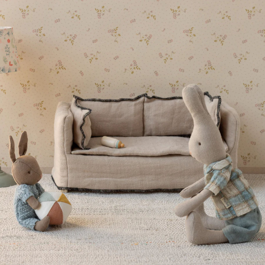 PRE-ORDER Maileg Rabbit Set - Brown/Blue (Micro)