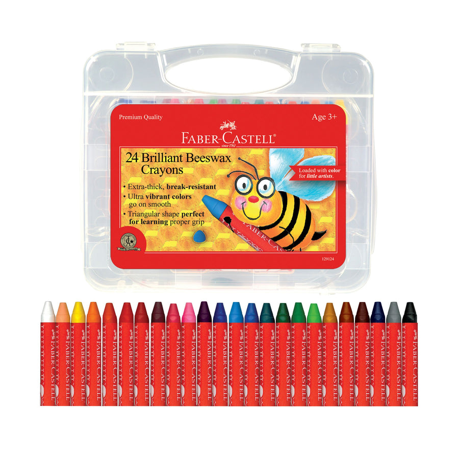Beeswax Crayons in Storage Case For Kids (Set of 24)