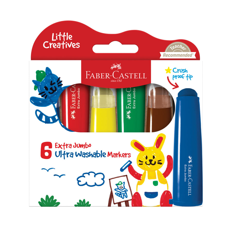 Little Creatives Jumbo Ultra Washable Markers (Set of 6)