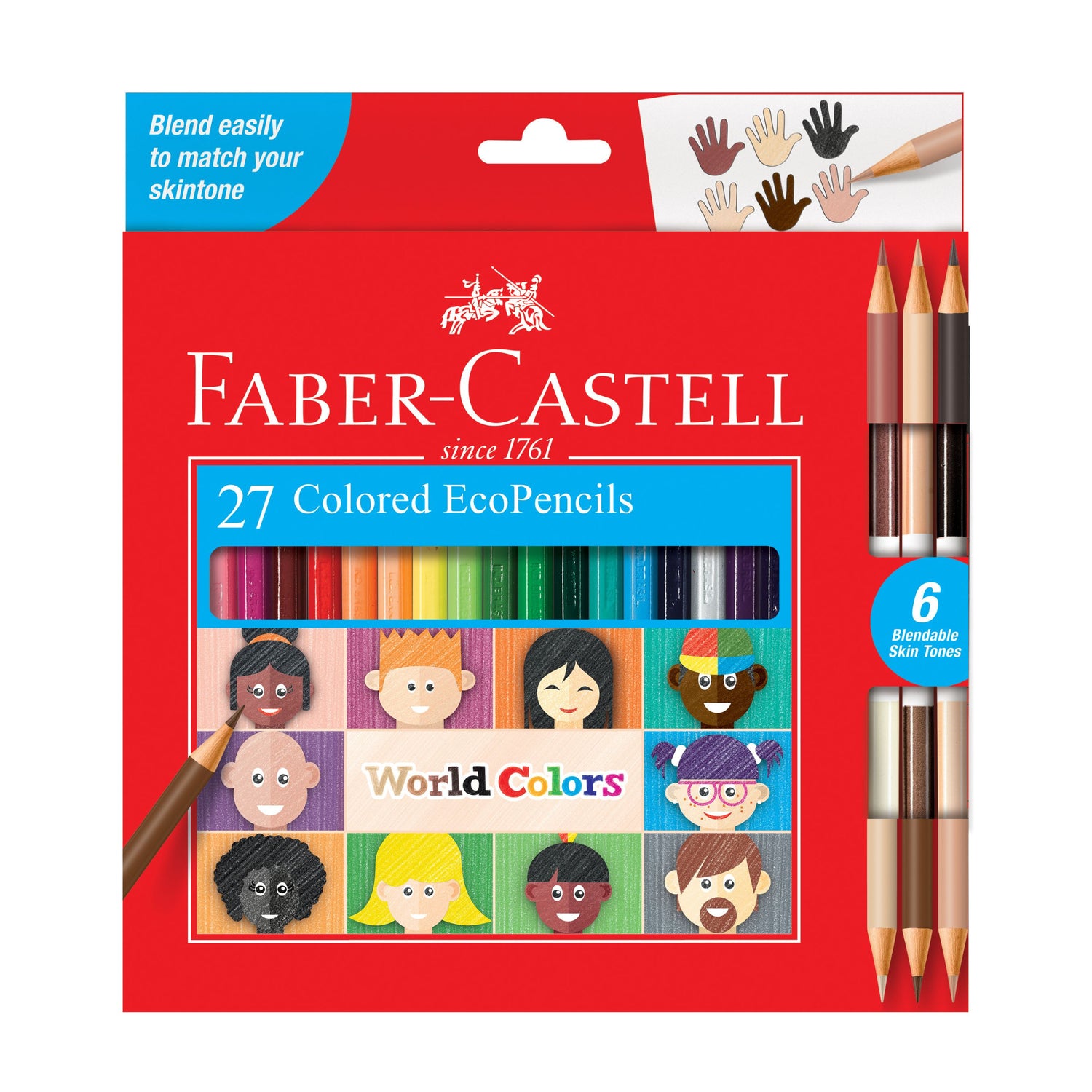 World Colours - 27 Eco-Pencils with Skin Tones