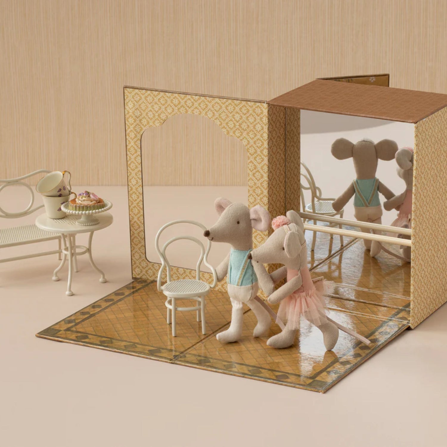 Maileg Ballet Mice in Dance Studio (Little Sister & Brother)