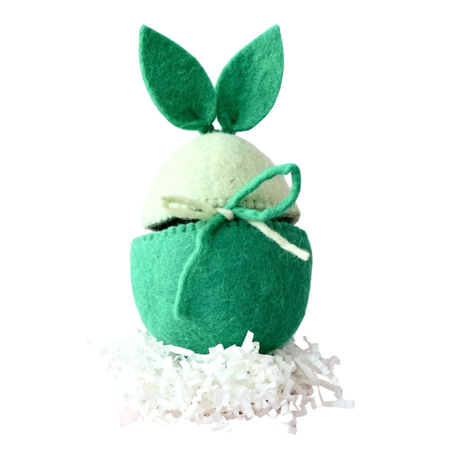Felt Easter Egg Cover with Bunny Ears (Green)