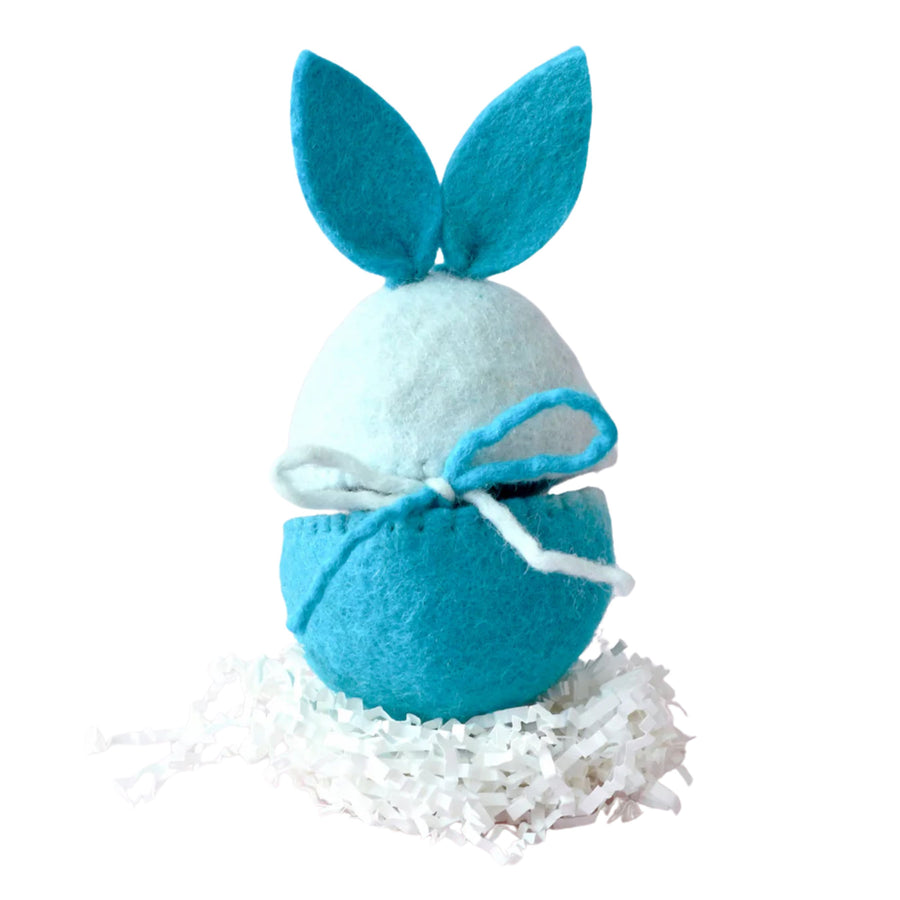 Felt Easter Egg Cover with Bunny Ears (Blue)